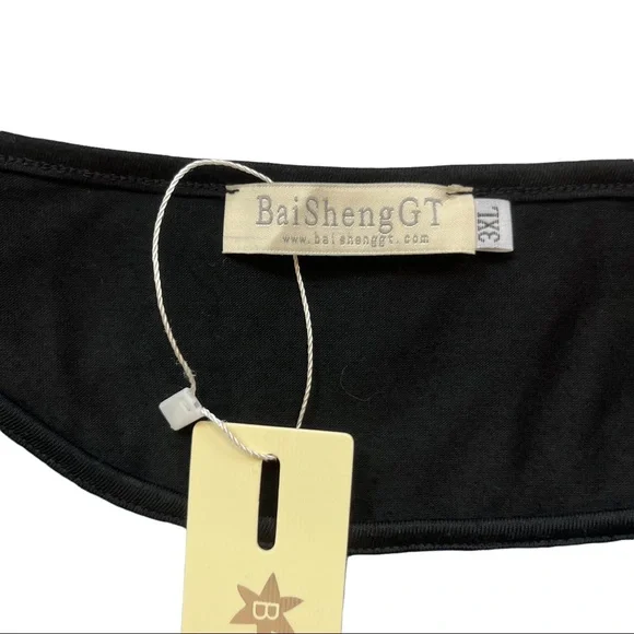 NWT Women's Peacock Blue Flouncing Flare Short Sleeved Blouse Top 3X - Picture 6 of 9